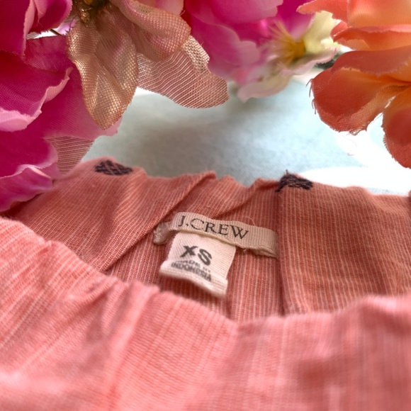 J. Crew Peach Ruffled Skirt with Navy Blue Pattern - Picture 3 of 3